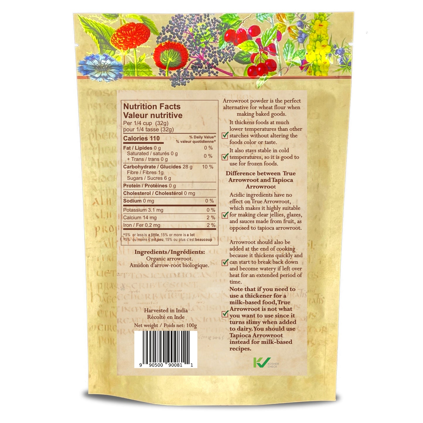 Arrowroot Organic True Arrowroot - Starch, Flour