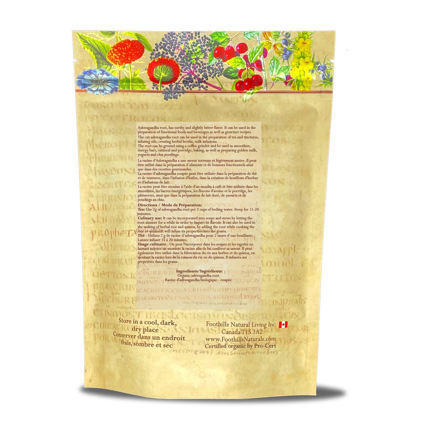 Organic Ashwagandha Root, Whole (Withania somnifera)