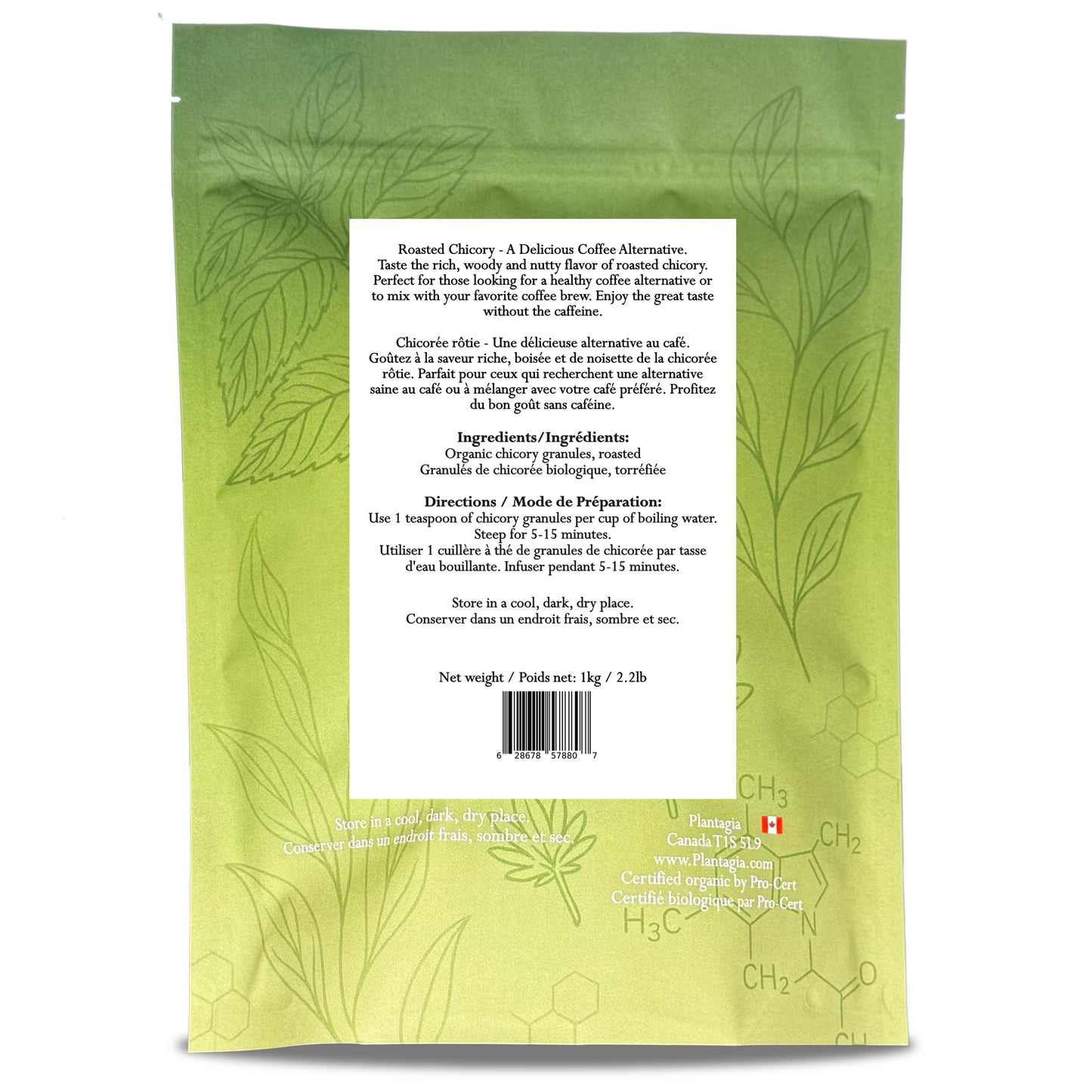 Chicory Root Roasted Granules Organic - 1kg (2.2lb) (Cichorium intybus)