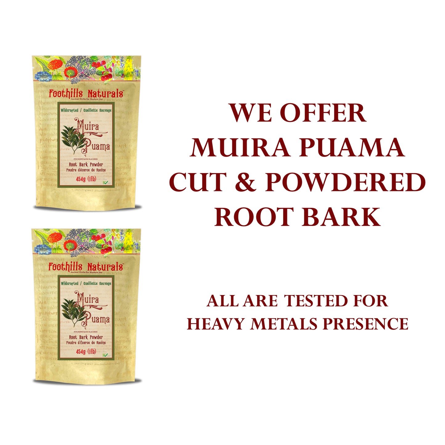 Muira Puama Powdered Root Bark (Ptychopetalum olacoides) – Wildcrafted – 454g / 1 lb – Single Ingredient Botanical Powder