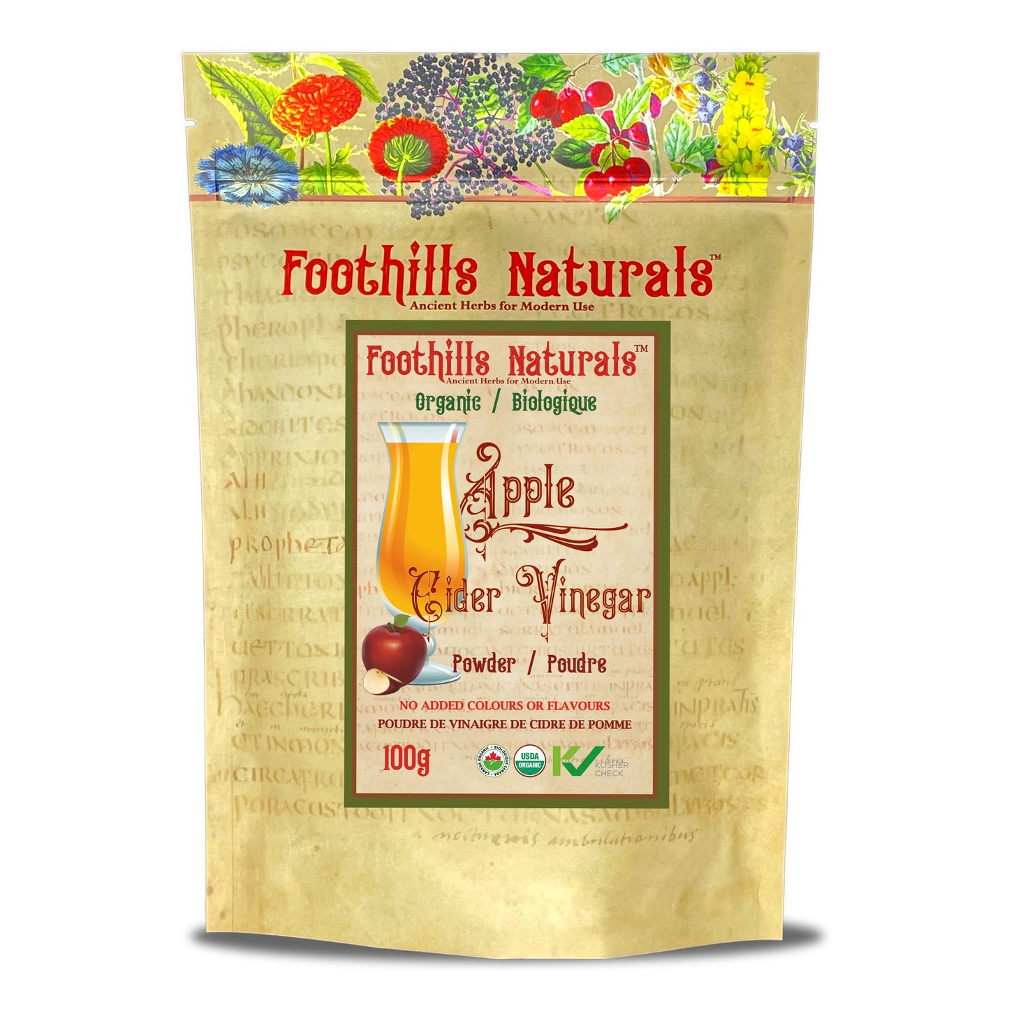 Organic Apple Cider Vinegar Powder Organic - No Added Colors or Flavors, Product of USA