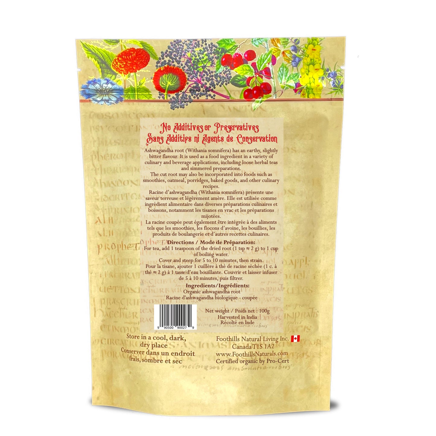 Ashwagandha Root Organic, Cut (Withania somnifera)