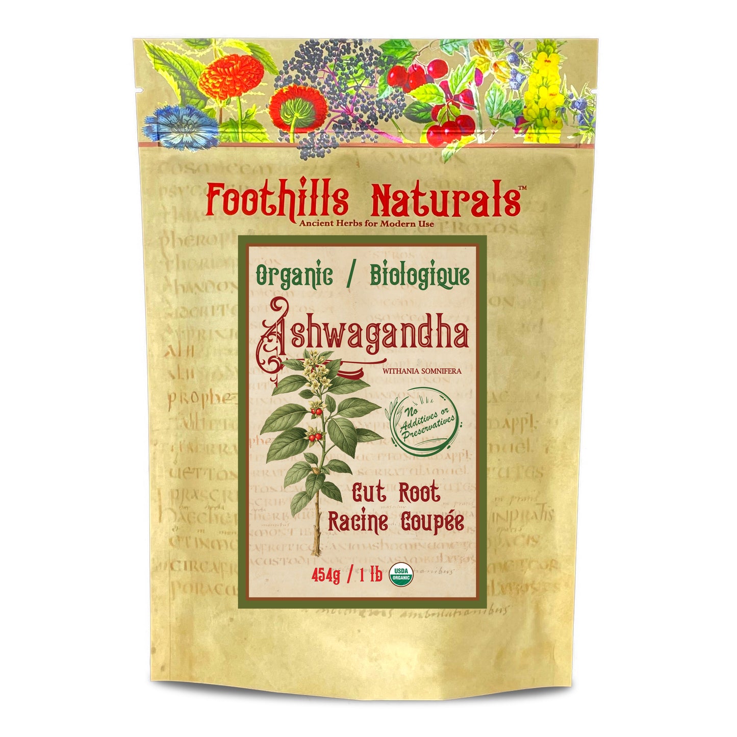 Ashwagandha Root Organic, Cut (Withania somnifera)