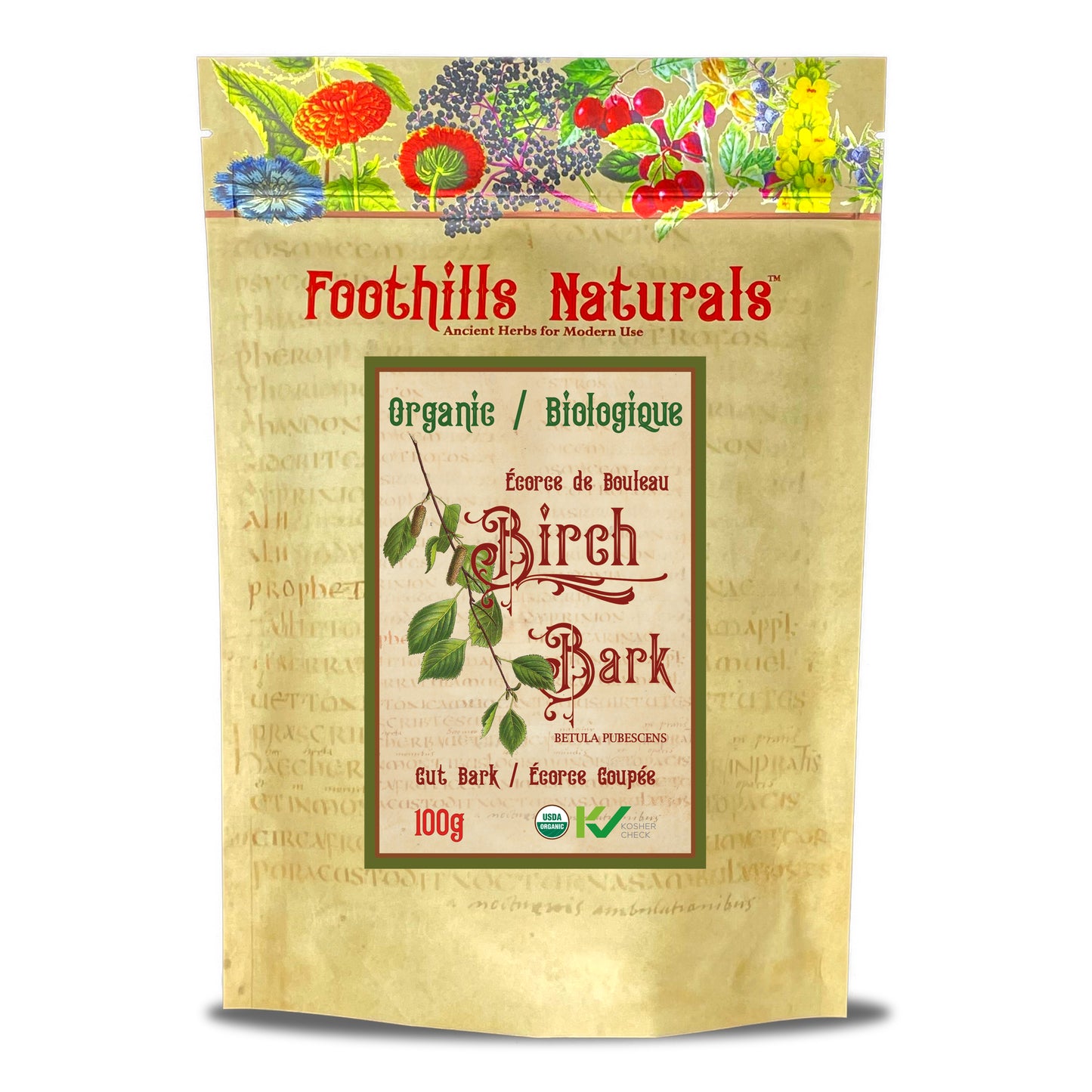Organic Birch Bark Cut (BETULA PUBESCENS) – Dried Botanical for Tea & Preparations