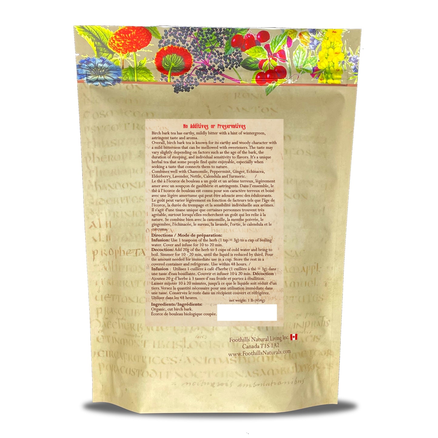 Organic Birch Bark Cut (BETULA PUBESCENS) – Dried Botanical for Tea & Preparations