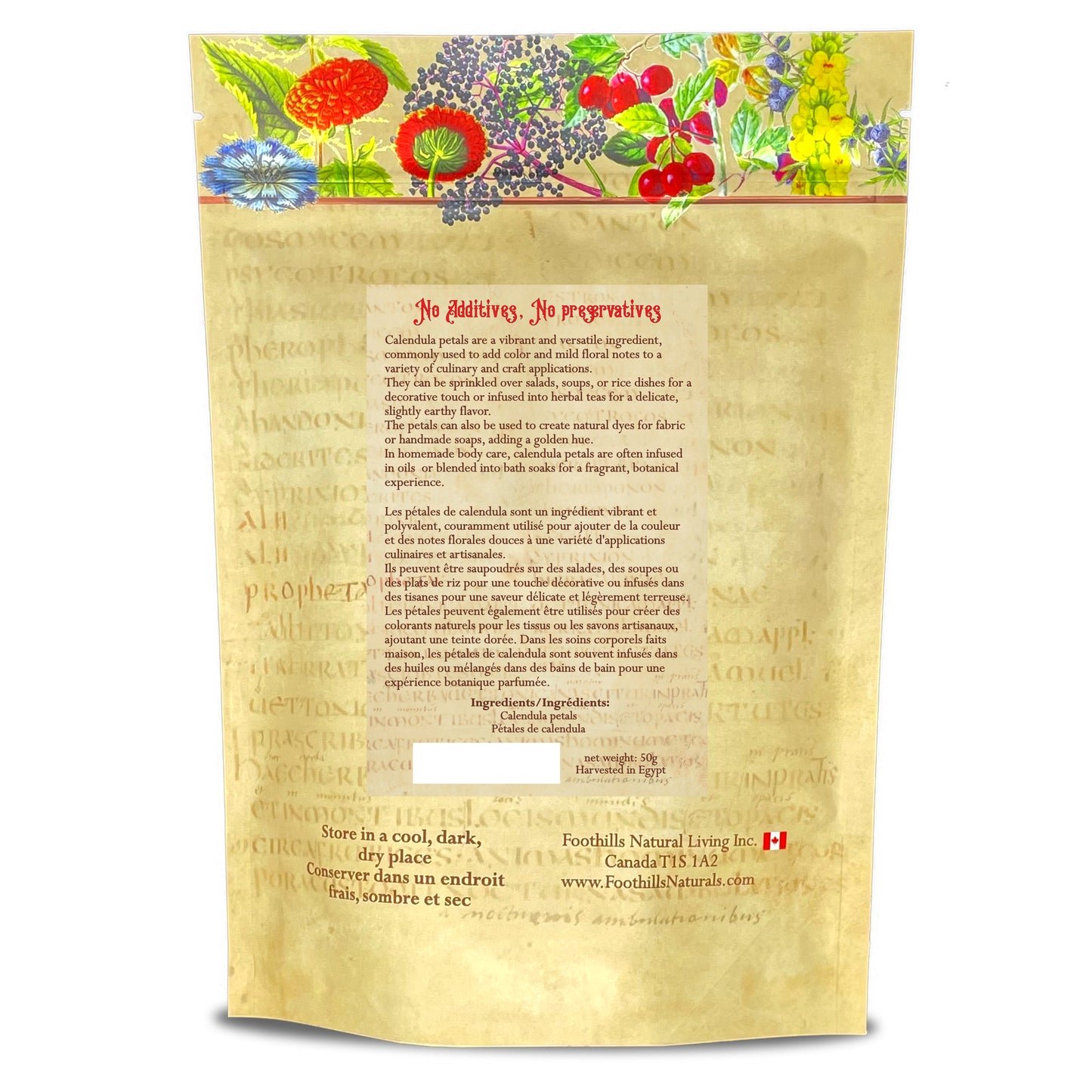 Calendula Petals (CALENDULA OFFICINALIS) – Dried Flower Petals for Tea & Culinary Use