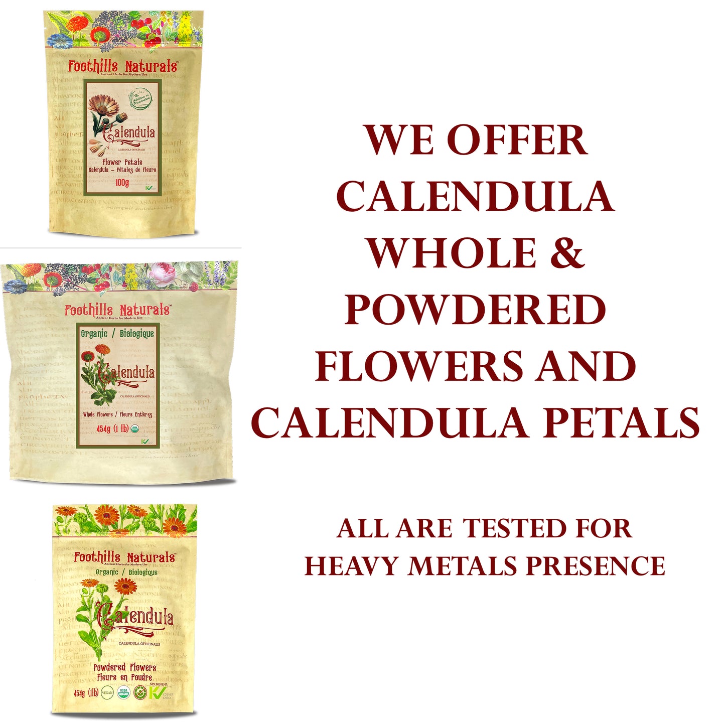 Calendula Petals (CALENDULA OFFICINALIS) – Dried Flower Petals for Tea & Culinary Use