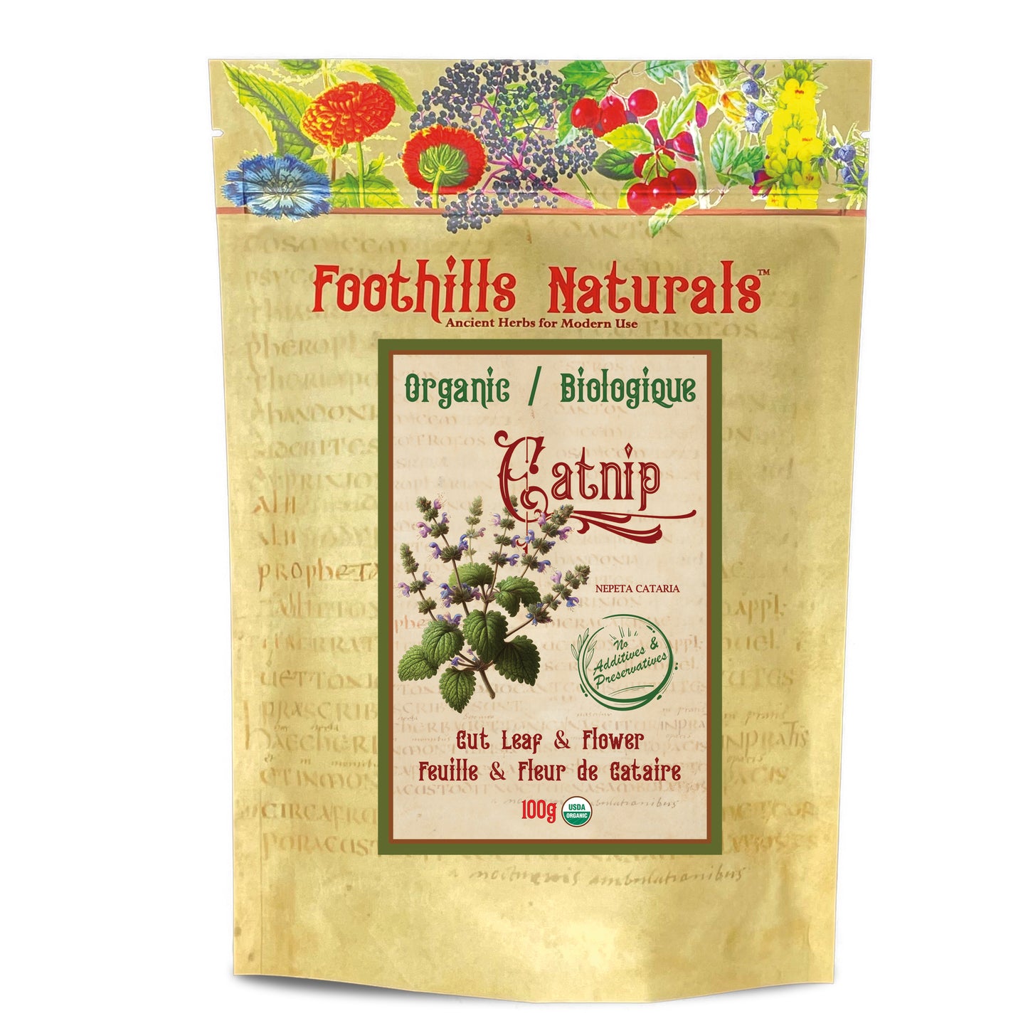 Organic Catnip Leaf (Nepeta cataria)  – Dried Herb for Tea & Infusions
