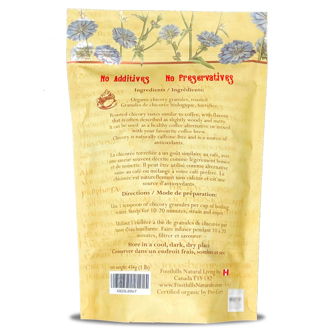 Chicory Root Roasted Granules Organic – Herbal Coffee Alternative, Caffeine-Free, Only 1 Ingredient