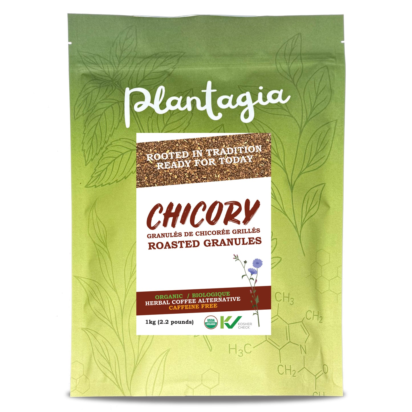 Chicory Root Roasted Granules Organic - 1kg (2.2lb) (Cichorium intybus)