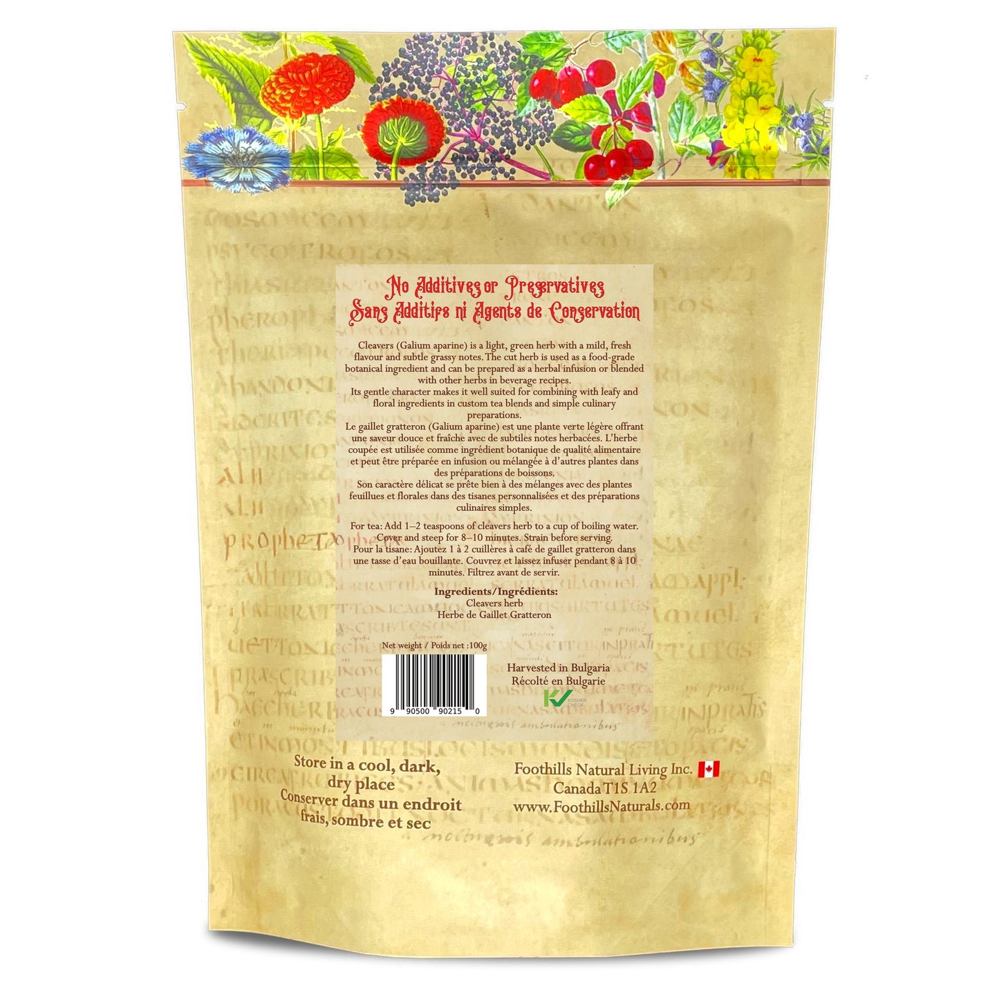 Cleavers Herb (Galium aparine) – Wildcrafted – Dried Herb for Tea & Herbal Infusions