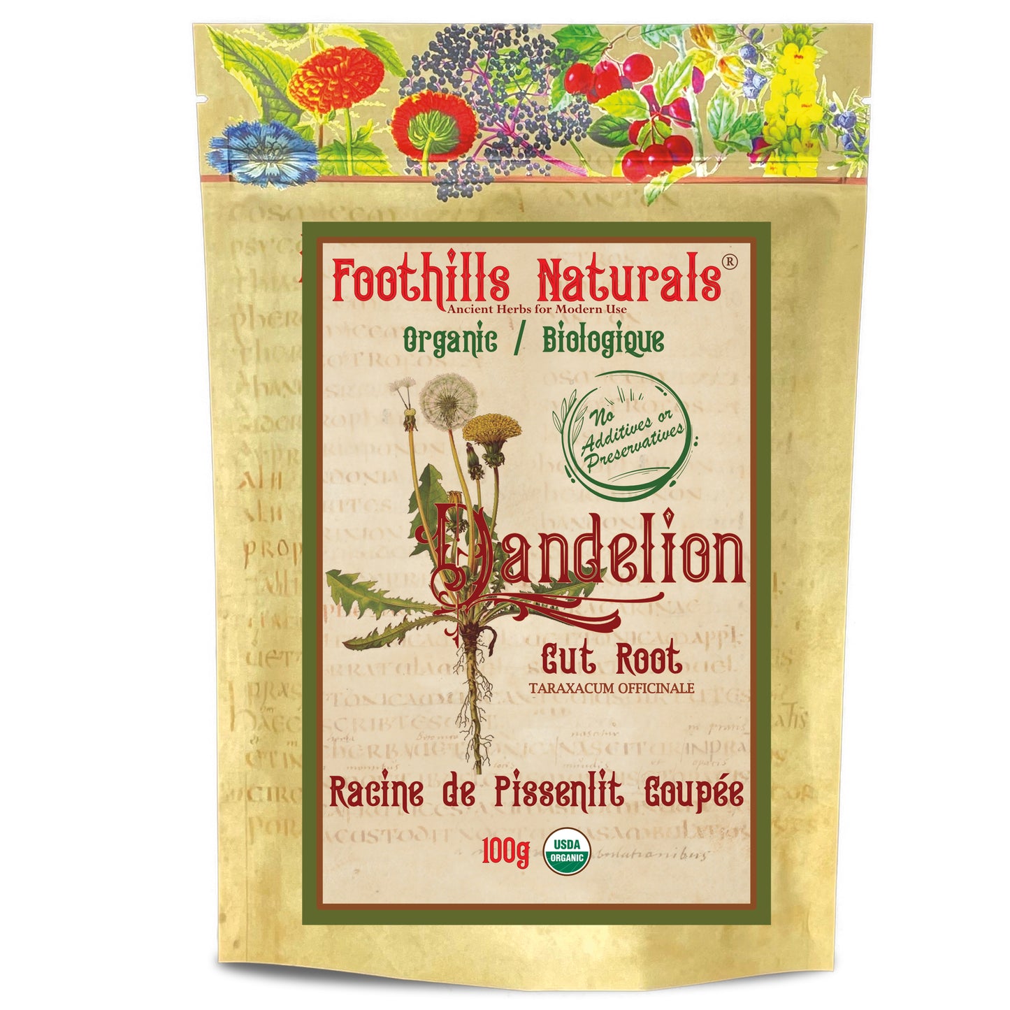 Organic Dandelion Root – Cut (Taraxacum officinale)