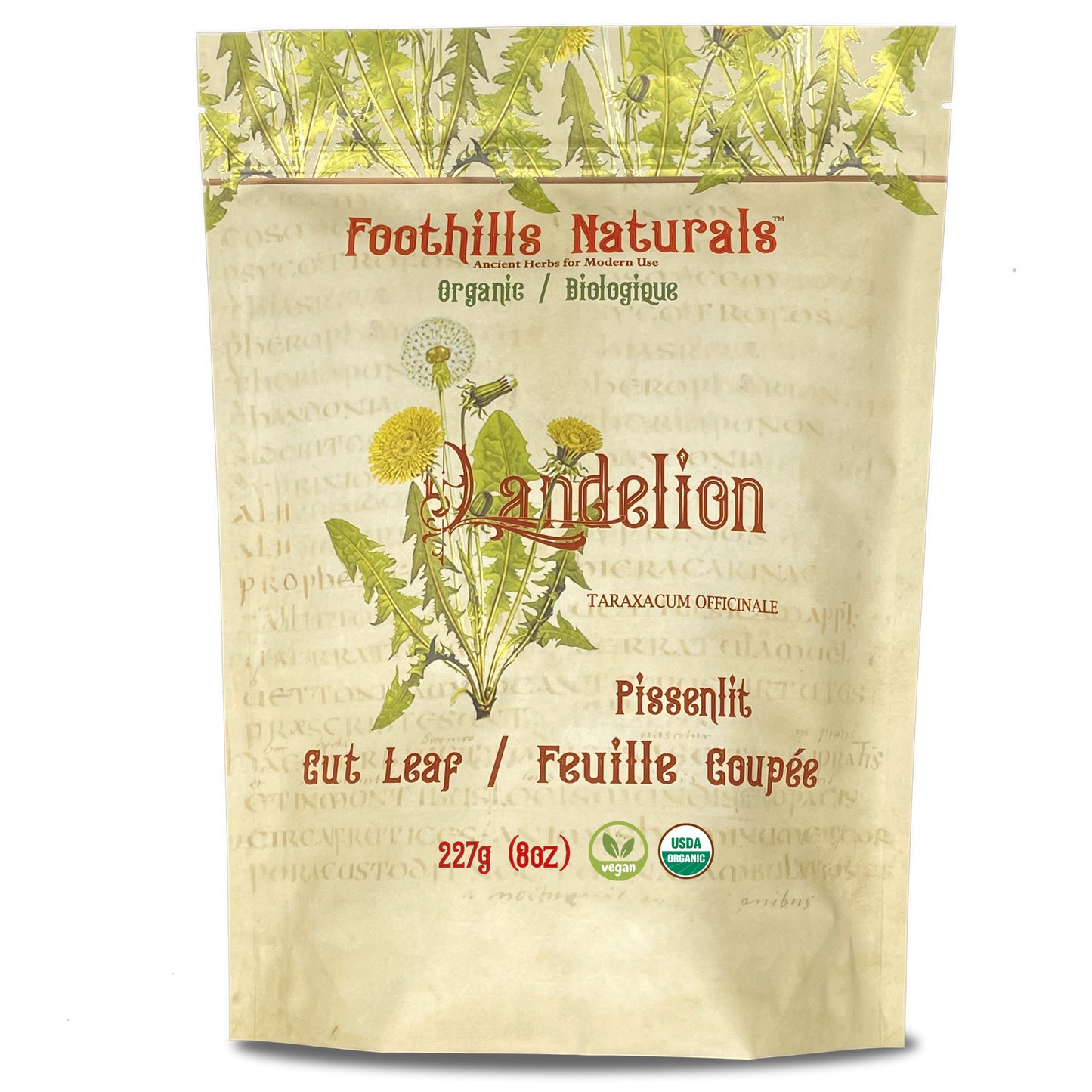 Organic Dandelion Leaf Cut (Taraxacum officinale) – Dried Herb for Tea & Culinary Use
