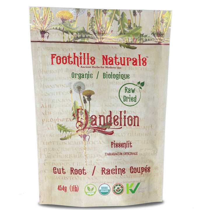 Dandelion Root Organic - Raw Dried, Cut