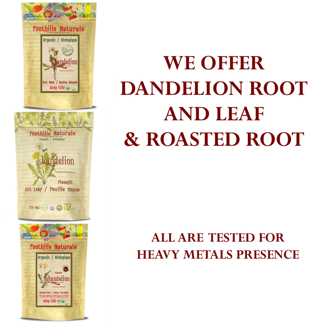 Dandelion Root Organic - Raw Dried, Cut