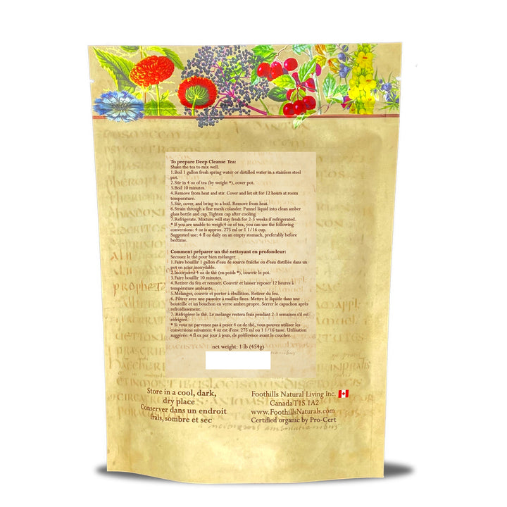 Deep Cleanse Tea Essiac Formula Organic - 1 Pound (454g) Traditional 4 Herb Recipe -  400+ Servings