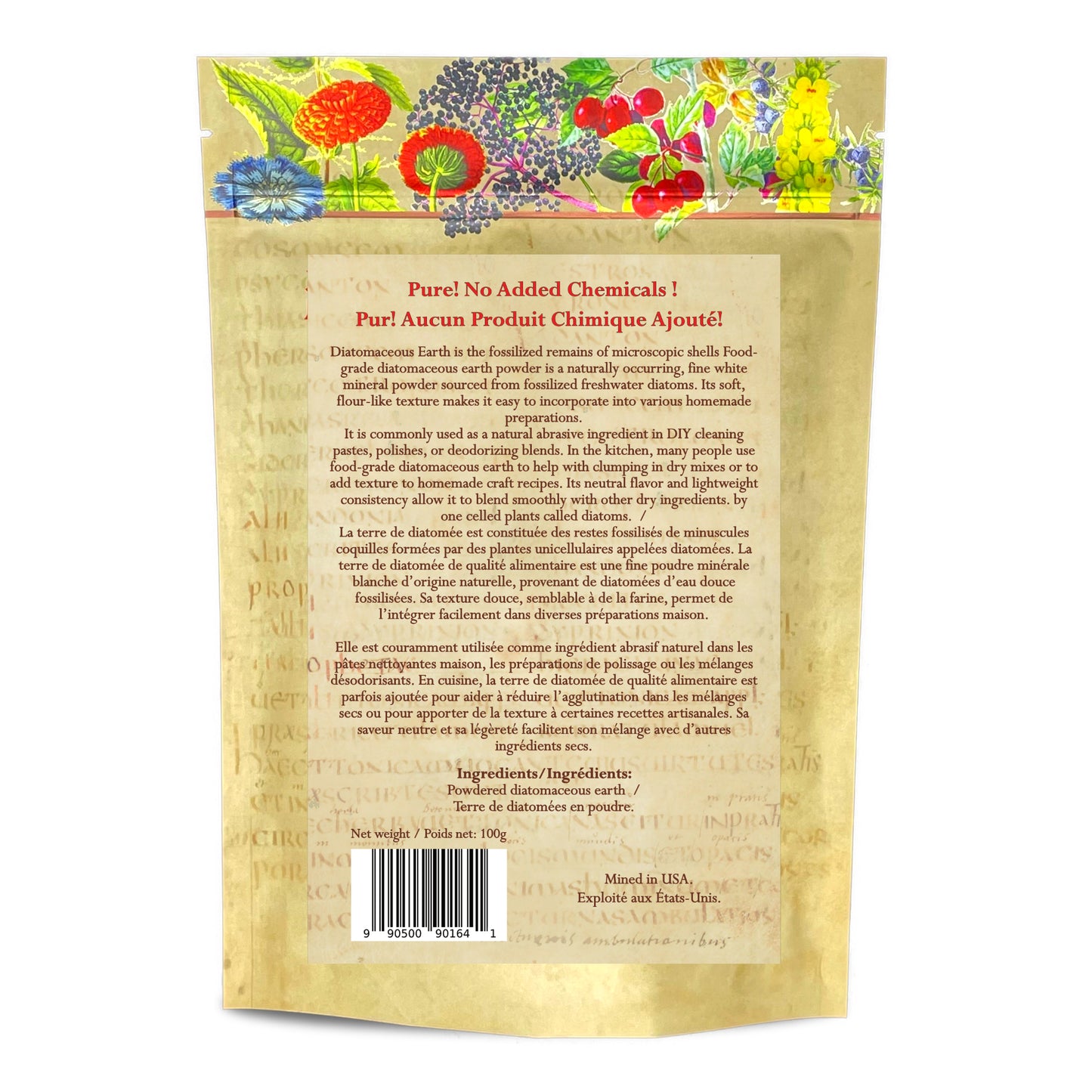 Food Grade Diatomaceous Earth Powder – Uncalcined – Fine Natural Silica Powder