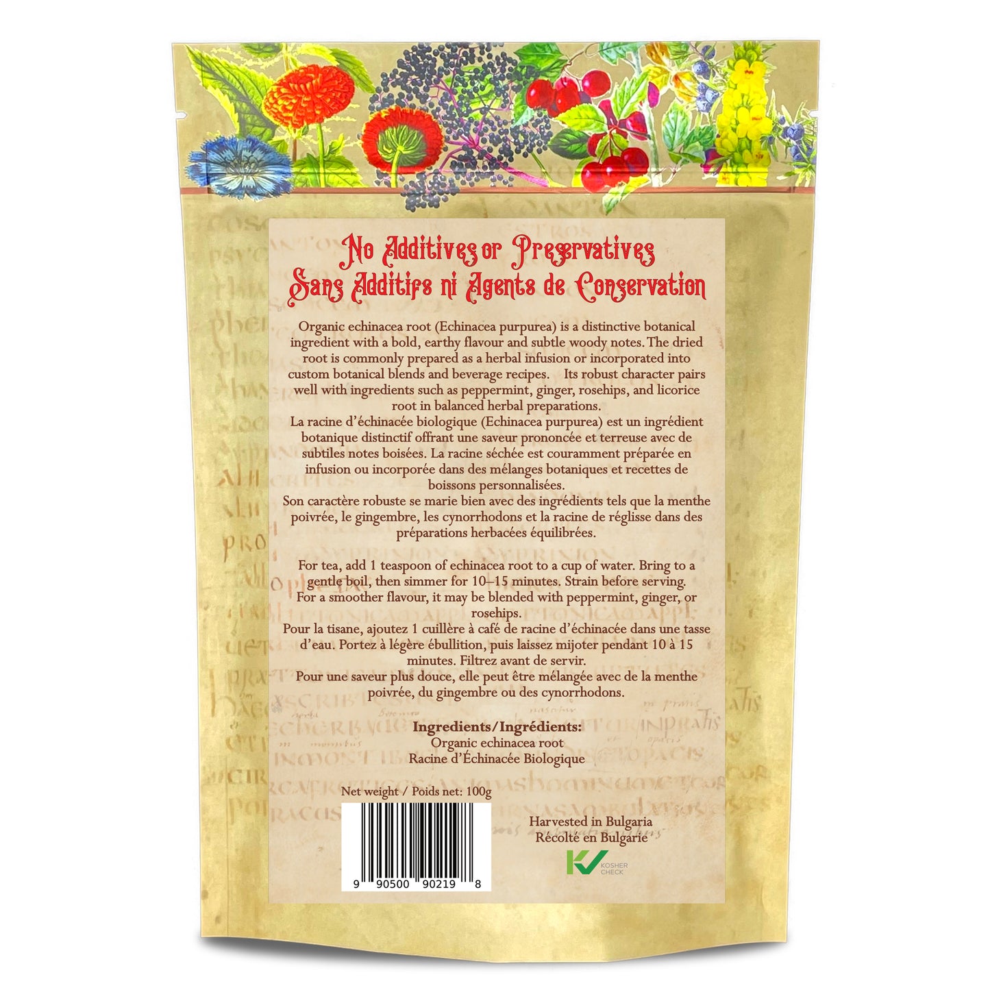 Organic Echinacea Root (Echinacea purpurea)