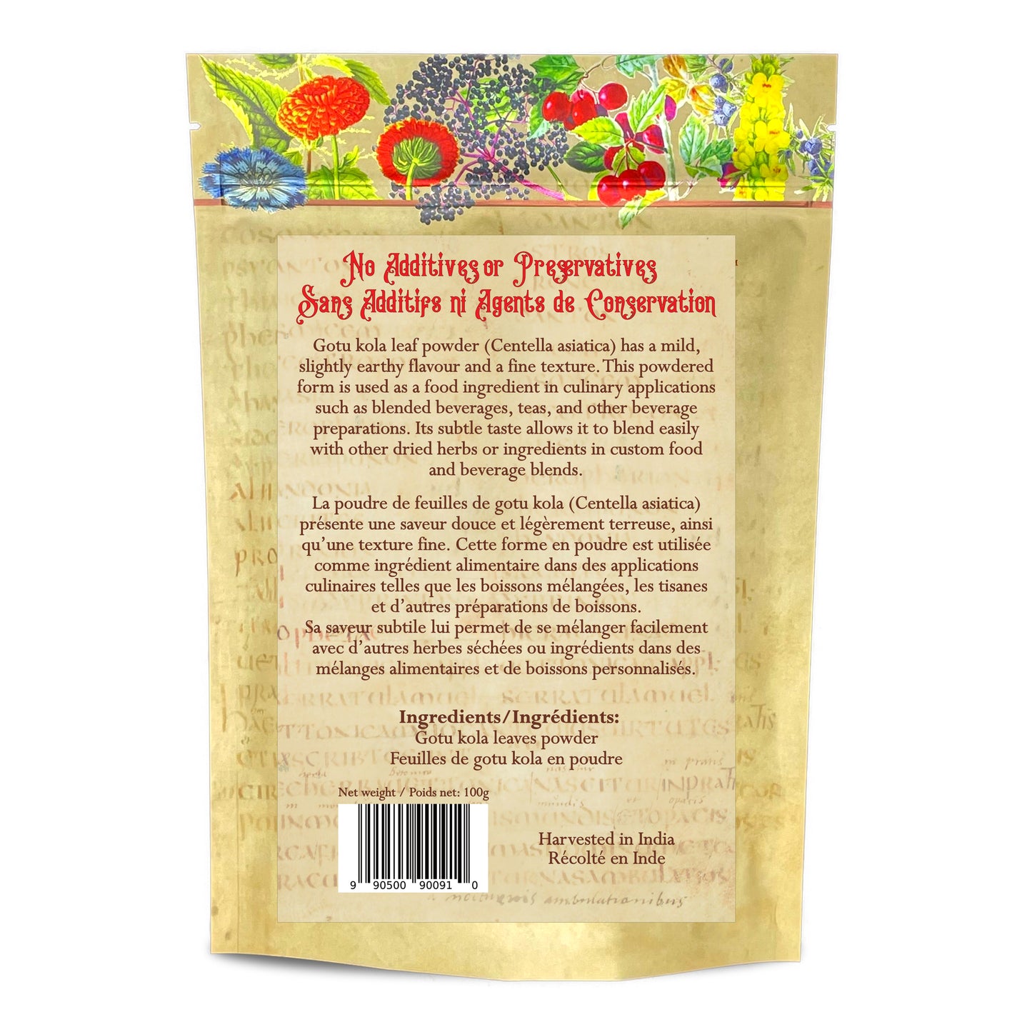 Gotu Kola Powder Leaves, Wildcrafted