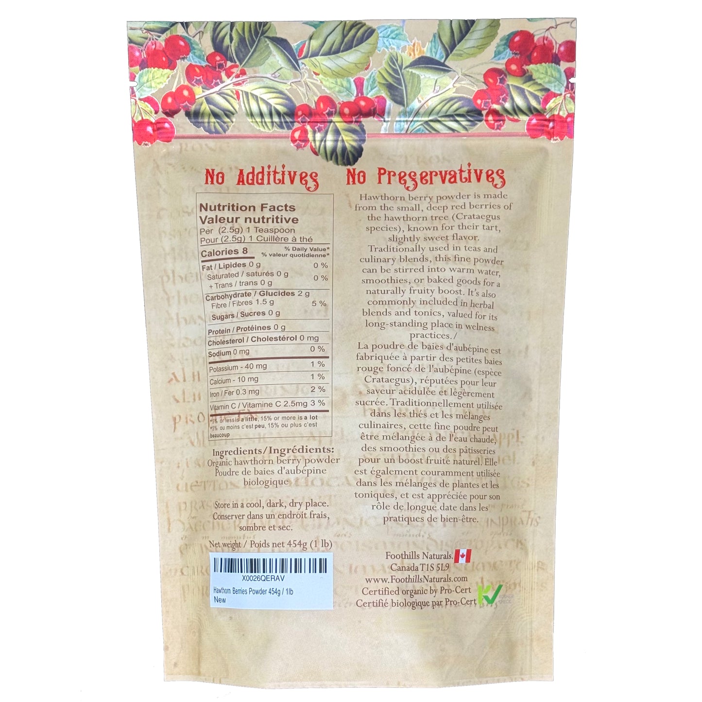 Hawthorn Berries Powder Organic