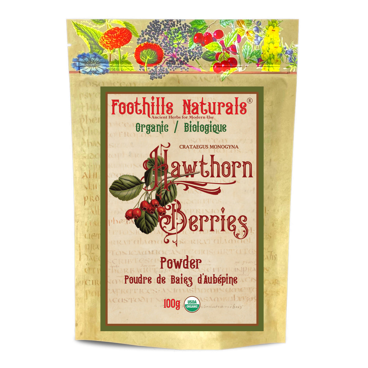 Organic Hawthorn Berry Powder (Crataegus spp.) – Finely Ground Fruit P ...