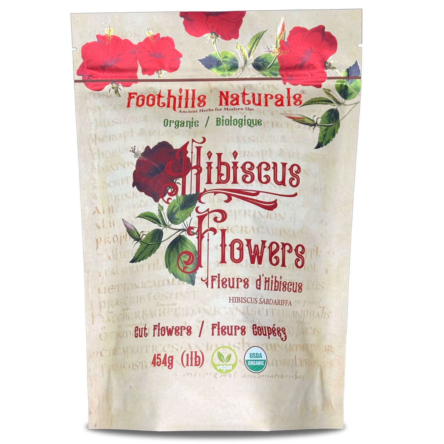 Organic Hibiscus Flowers – Cut (Hibiscus sabdariffa)