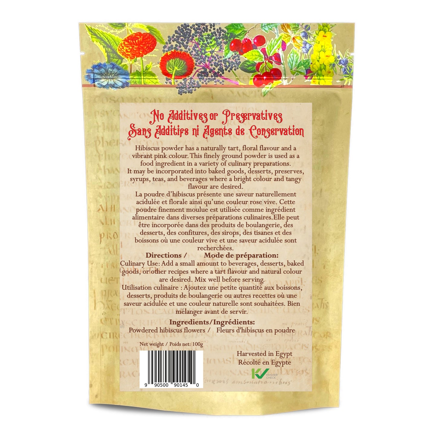 Hibiscus Powder (Hibiscus sabdariffa) – Finely Ground Flower Powder for Beverages, Smoothies & Recipes