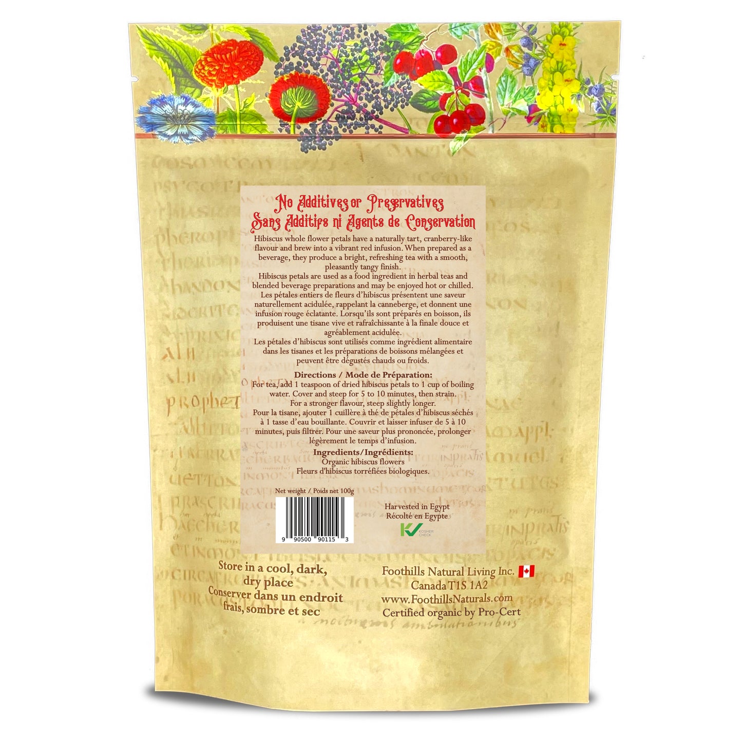 Organic Hibiscus Flowers Whole Petals (Hibiscus sabdariffa) – Dried Flowers for Tea & Beverages