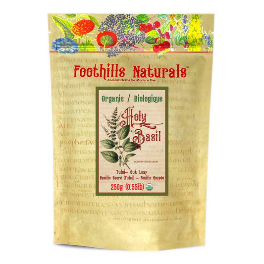 Organic Holy Basil (Tulsi) Cut Leaf (Ocimum tenuiflorum) – Dried Herb for Tea & Infusions