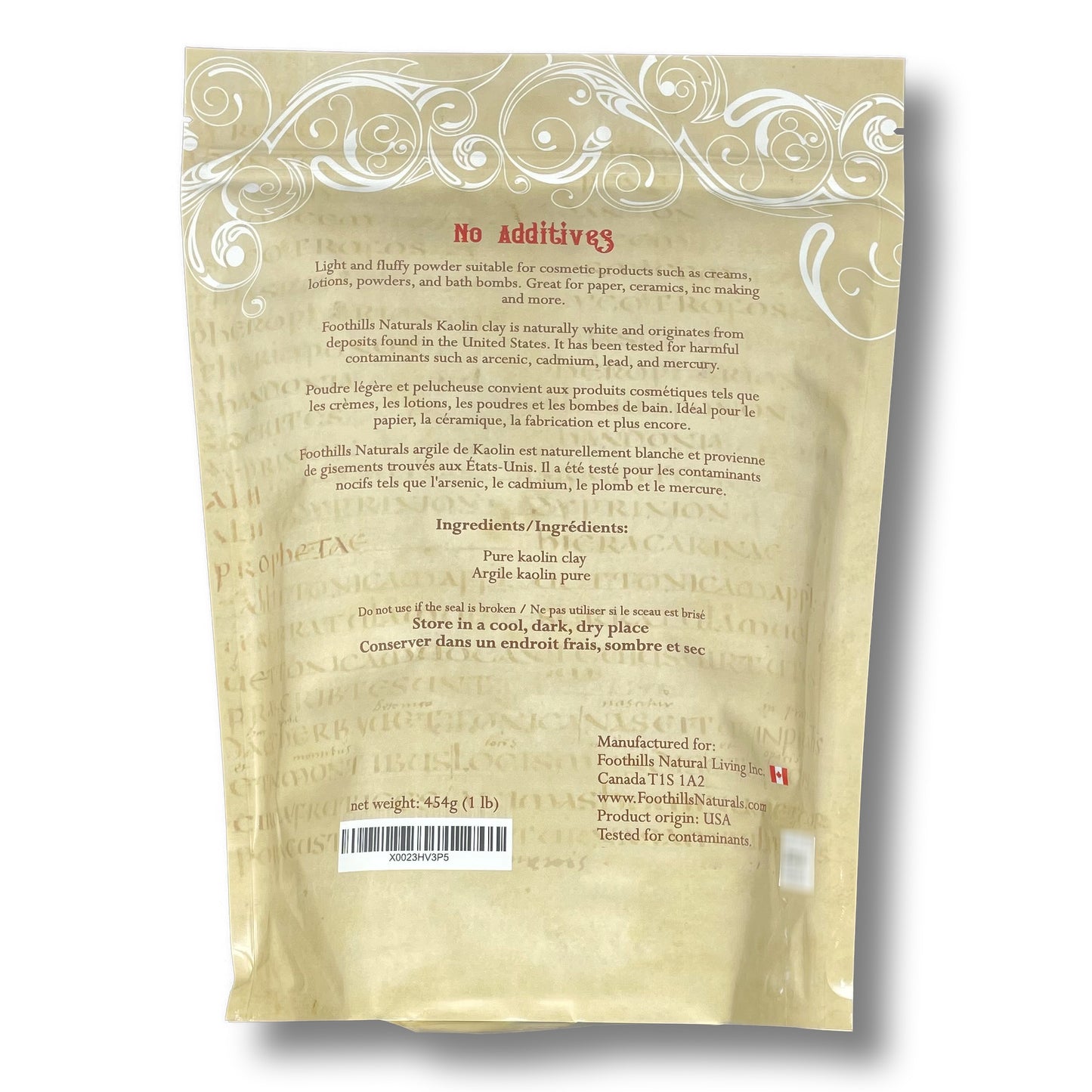 Kaolin White Clay Powder – 1 pound (454g) Light and Fluffy Texture, for Cosmetics, Hair Care products, Pottery, Paper Making, and Craft Projects