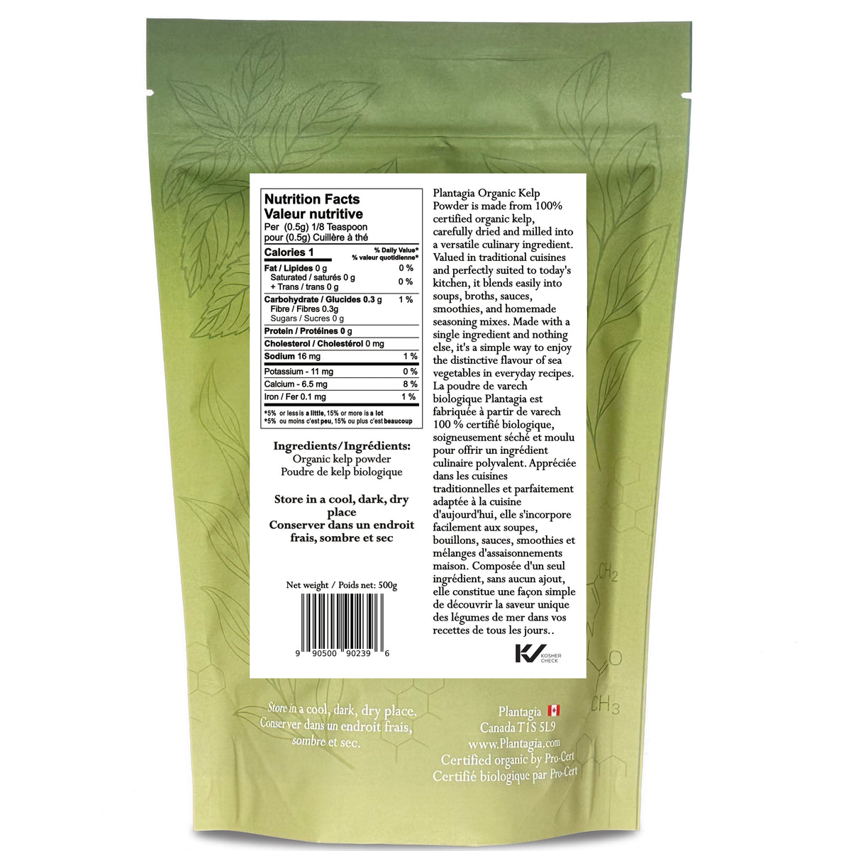 Organic Kelp Powder (Ascophyllum nodosum) – 500g – Single Ingredient Sea Vegetable Powder