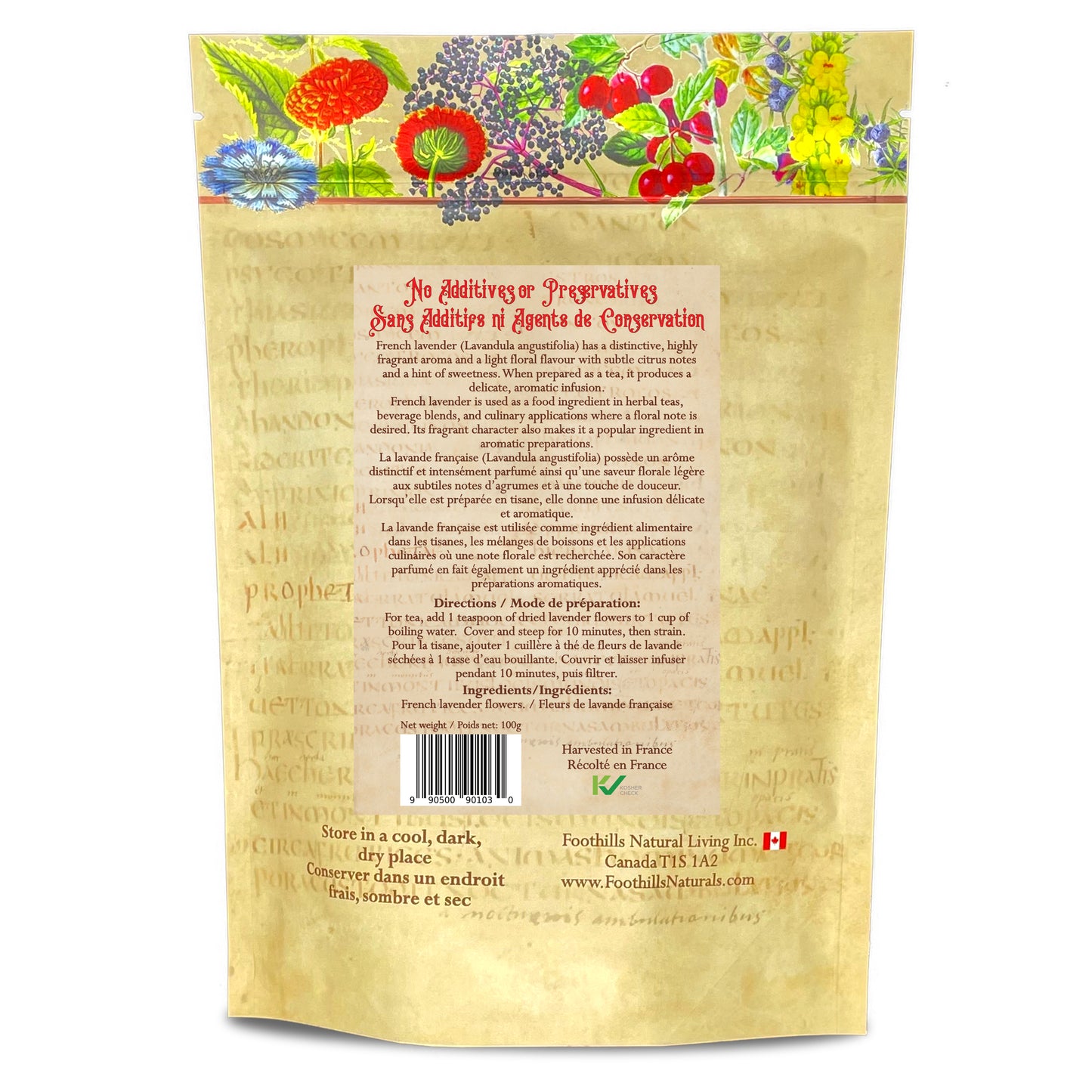 French Lavender Flowers (Lavandula angustifolia) – 454g / 1 lb – Dried Floral Buds for Tea, Culinary & Aromatic Use