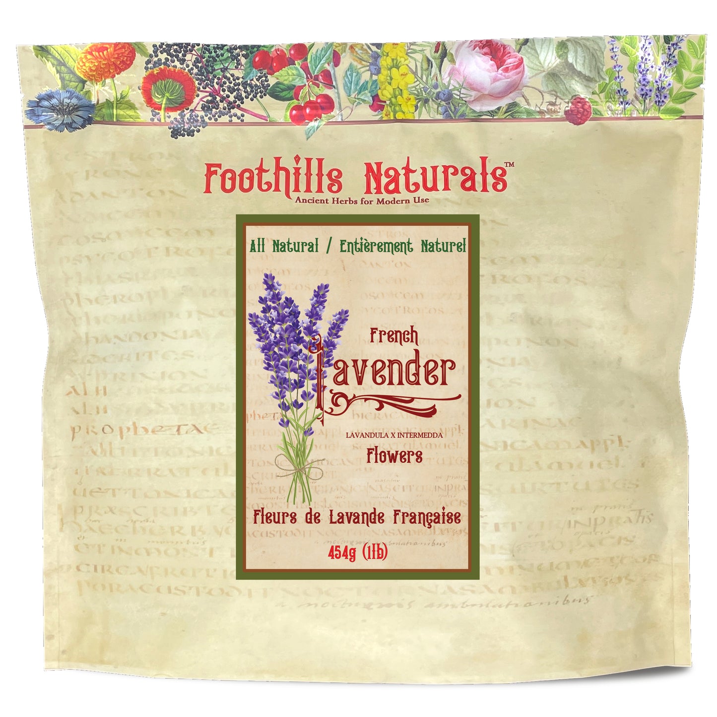 French Lavender Flowers (Lavandula angustifolia) – 454g / 1 lb – Dried Floral Buds for Tea, Culinary & Aromatic Use