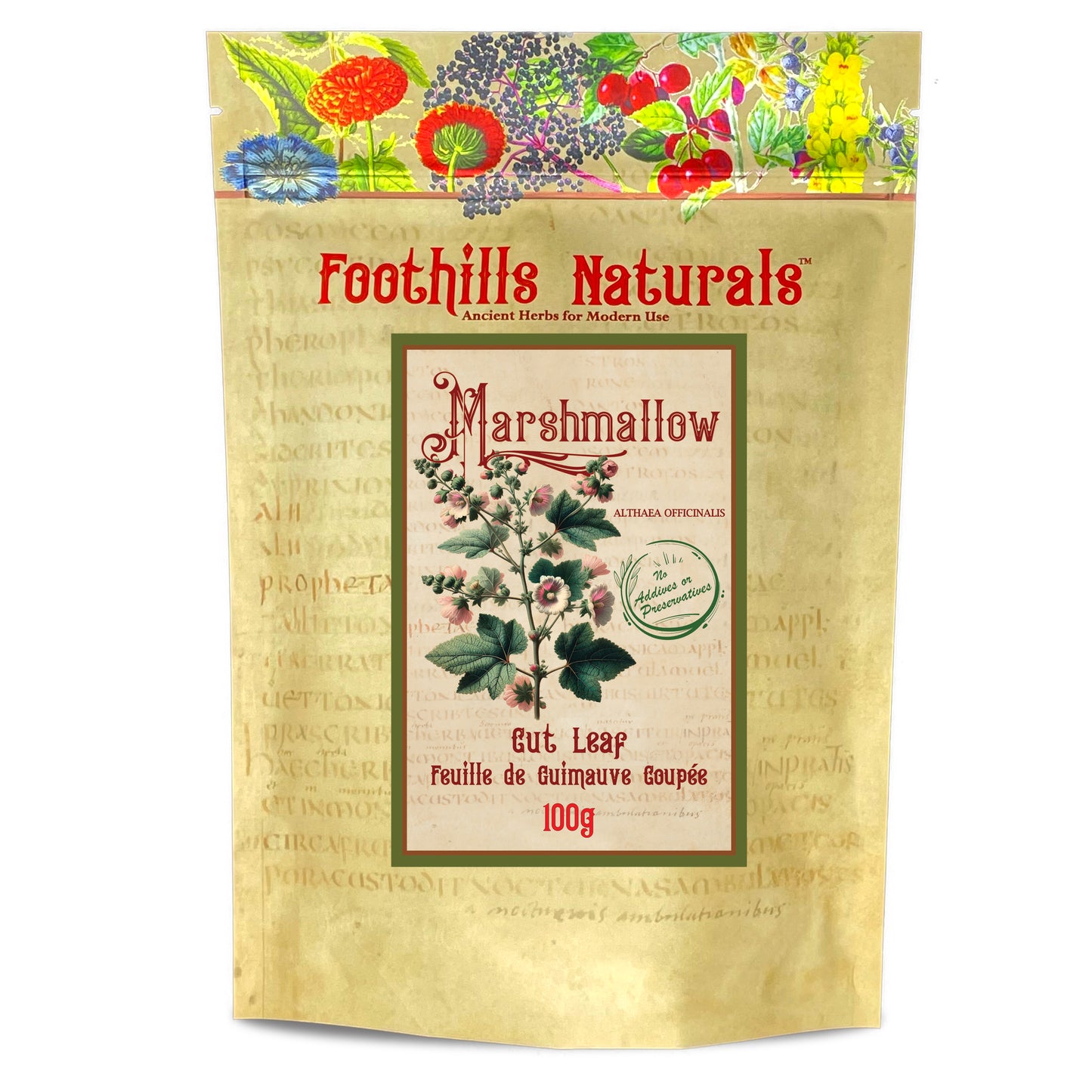 Marshmallow Leaf Cut (Althaea officinalis) – Dried Herb for Tea & Infusions – Single Ingredient