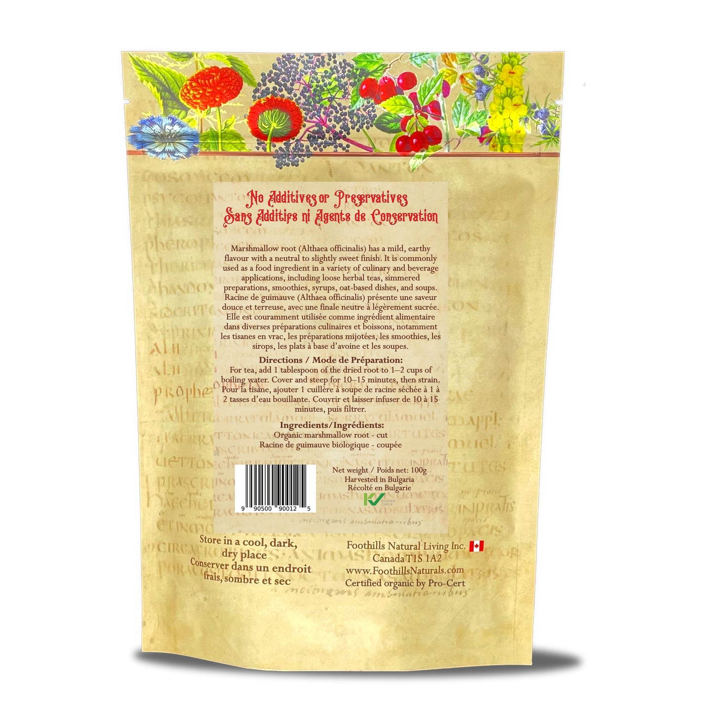 Organic Marshmallow Root Cut (Althaea officinalis) – Dried Root for Tea & Decoction