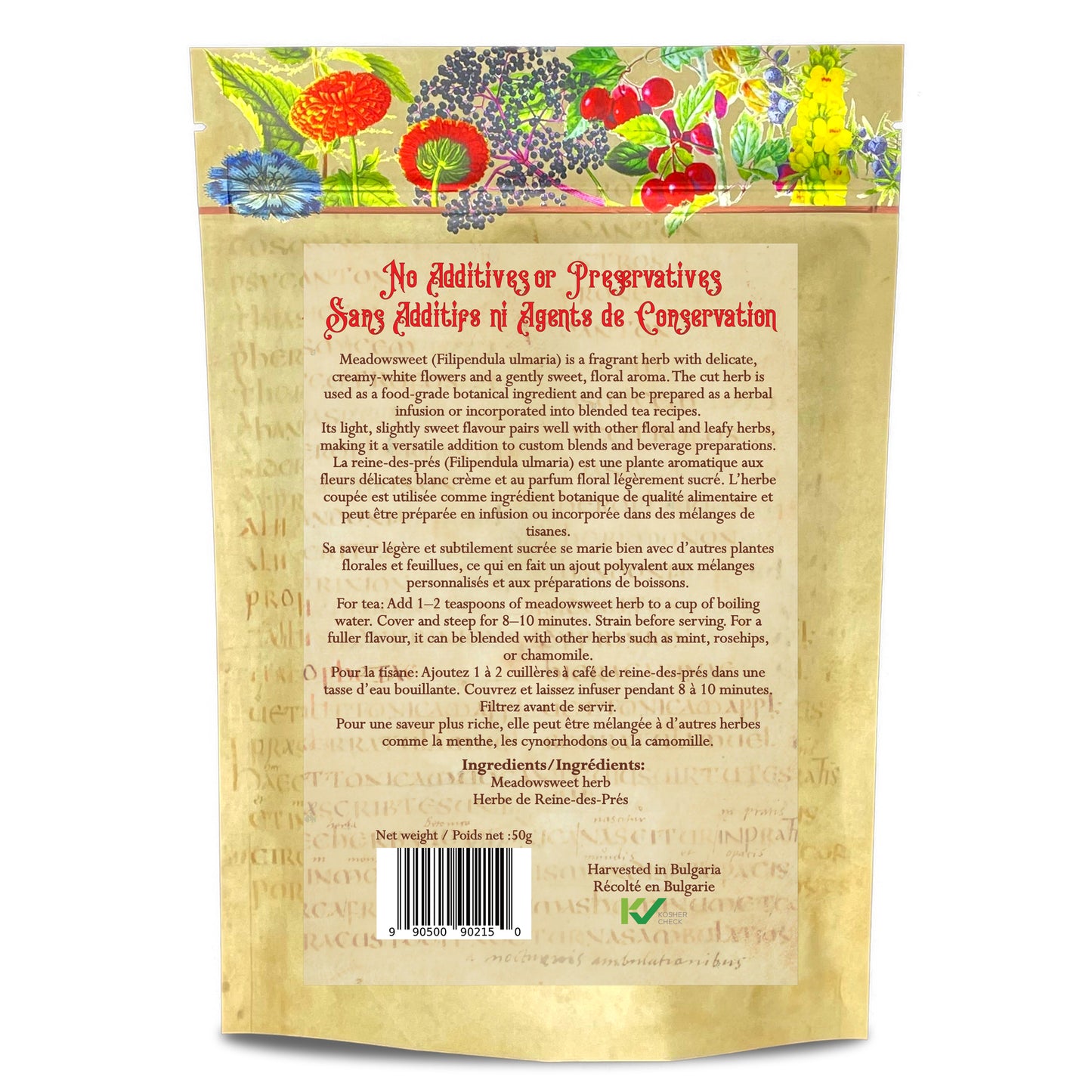 Meadowsweet Herb (Filipendula ulmaria) – Wildcrafted – Dried Herb for Tea & Herbal Infusions