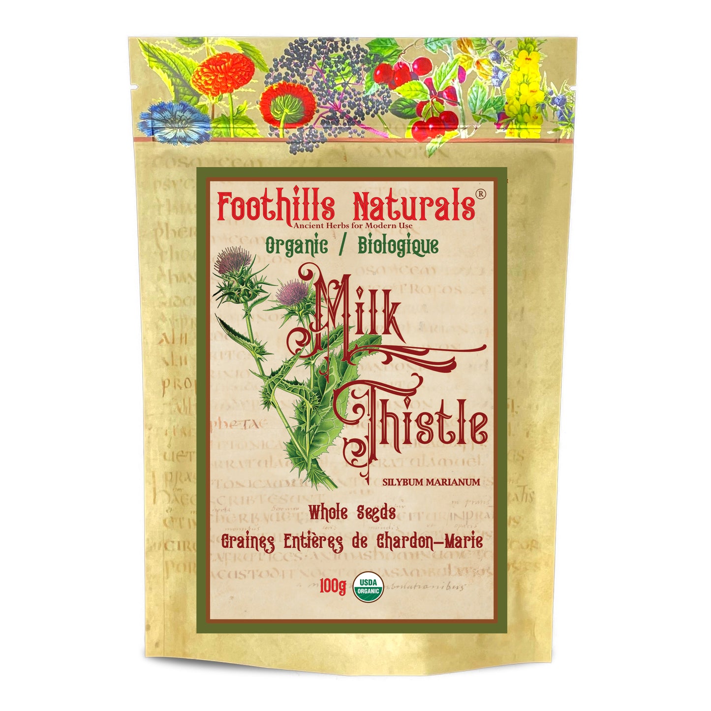 Organic Milk Thistle Seed Whole (Silybum marianum)