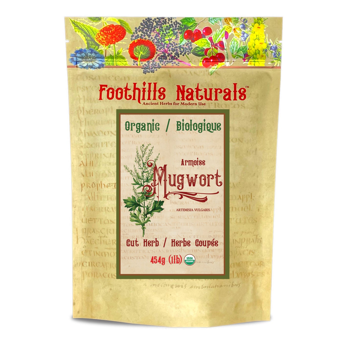 Organic Mugwort Herb (Artemisia vulgaris) – 454g / 1 lb – Dried Herb for Tea & Infusions