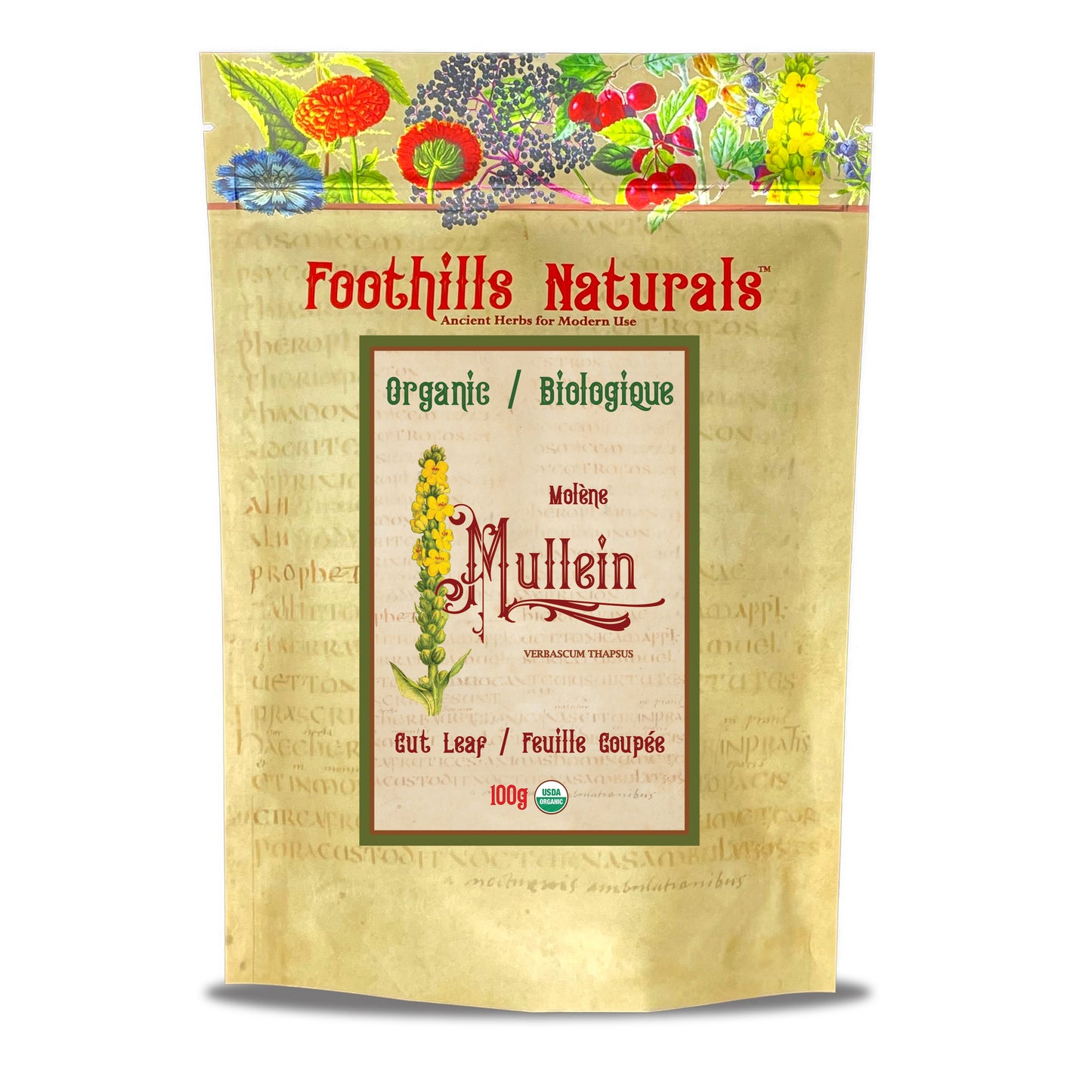 Organic Mullein Cut Leaf (Verbascum thapsus) – 454g / 1 lb – Dried Herb for Tea & Infusions – Single Ingredient
