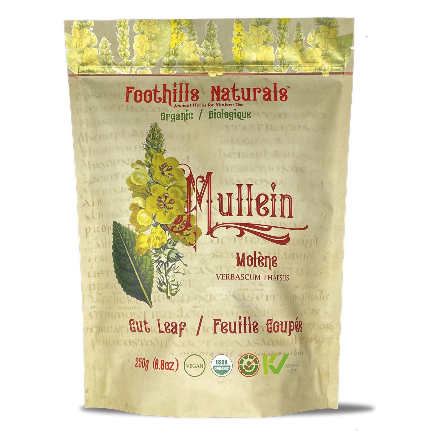 Organic Mullein Cut Leaf (Verbascum thapsus) – 454g / 1 lb – Dried Herb for Tea & Infusions – Single Ingredient