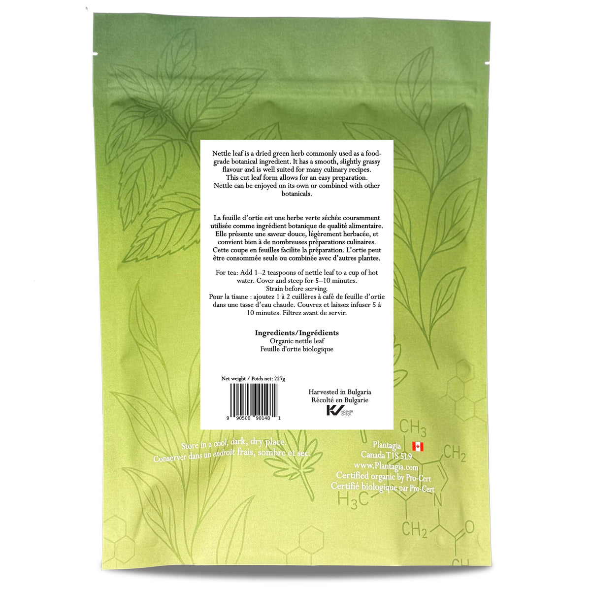 Organic Nettle Leaf ( Urtica Dioica ) Cut, Plantagia