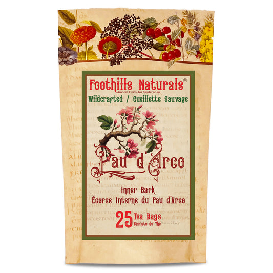 Pau D’Arco Inner Bark Tea Bags (Handroanthus impetiginosus) – Wildcrafted – 25 Count – Herbal Tea Bags