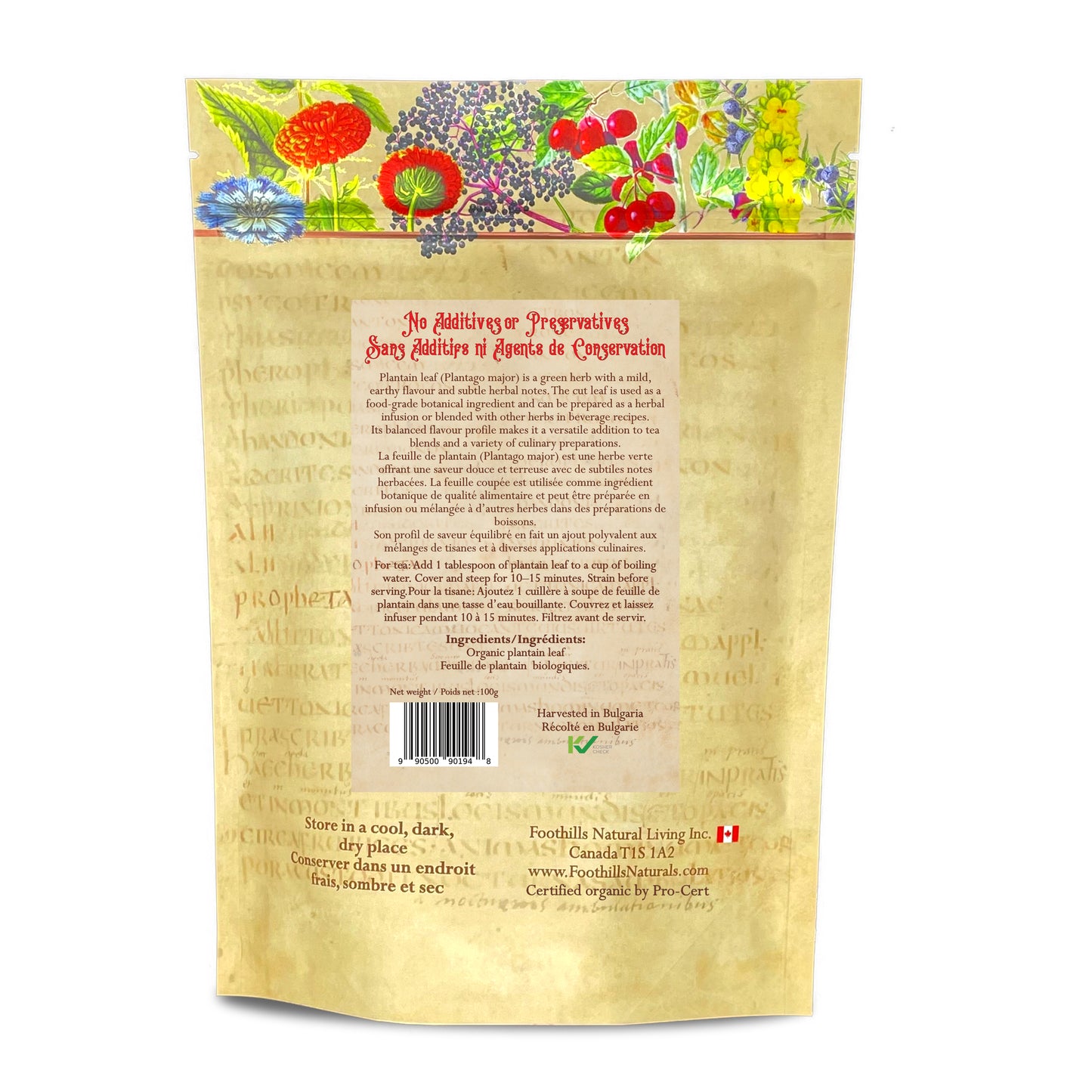 Organic Plantain Leaf Cut (Plantago major) – Dried Herb for Tea & Infusions – Single Ingredient