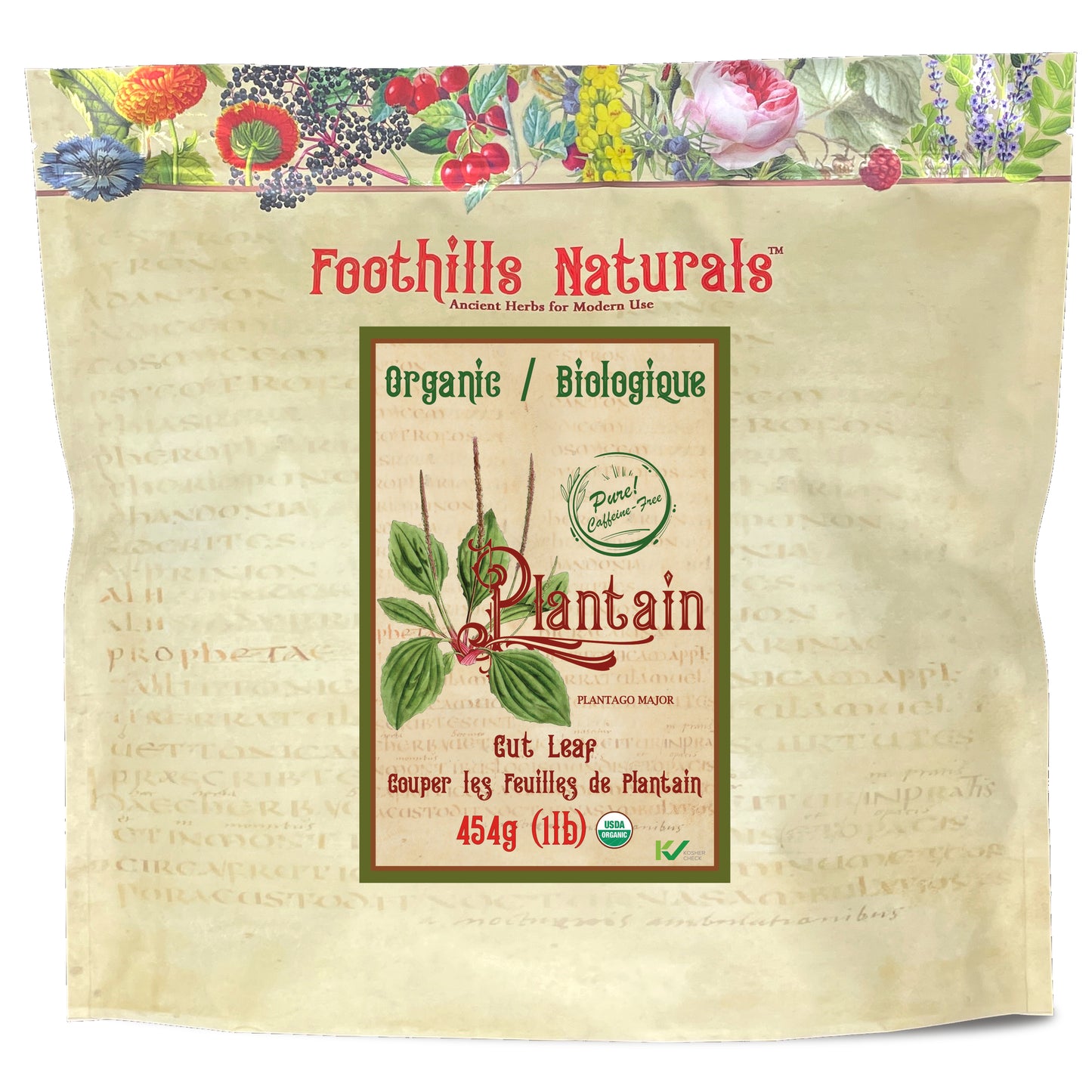 Organic Plantain Leaf Cut (Plantago major) – Dried Herb for Tea & Infusions – Single Ingredient