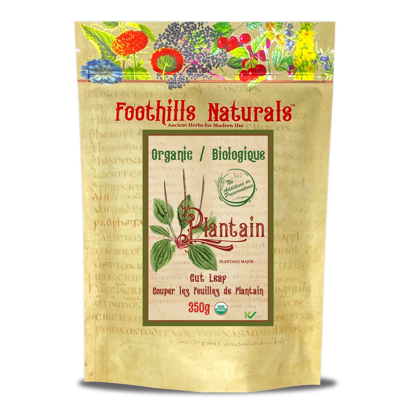 Plantain Leaf Cut Organic (Plantago major)