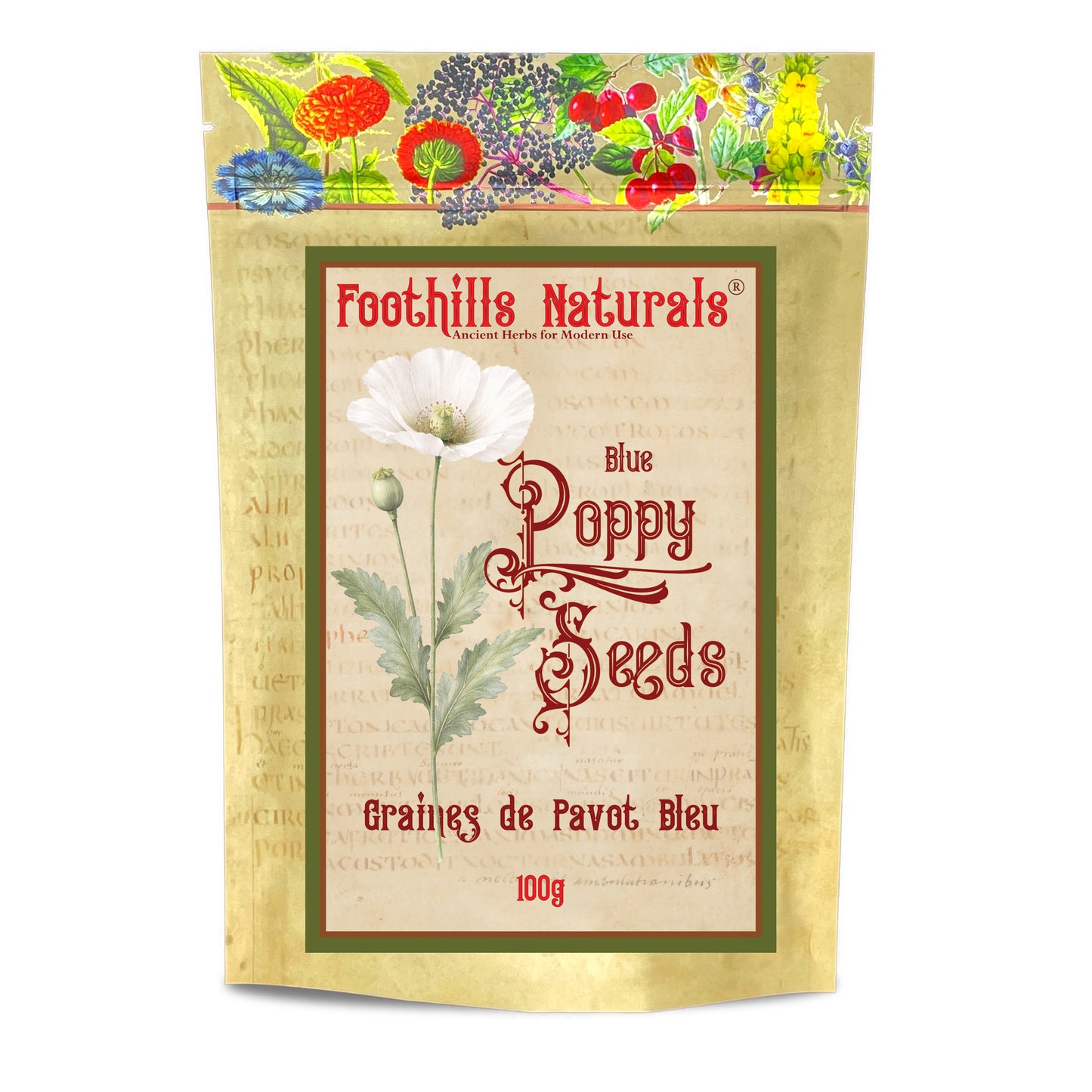 Blue Poppy Seeds Whole (Papaver somniferum) – Conventional – Premium Seeds for Baking & Recipes