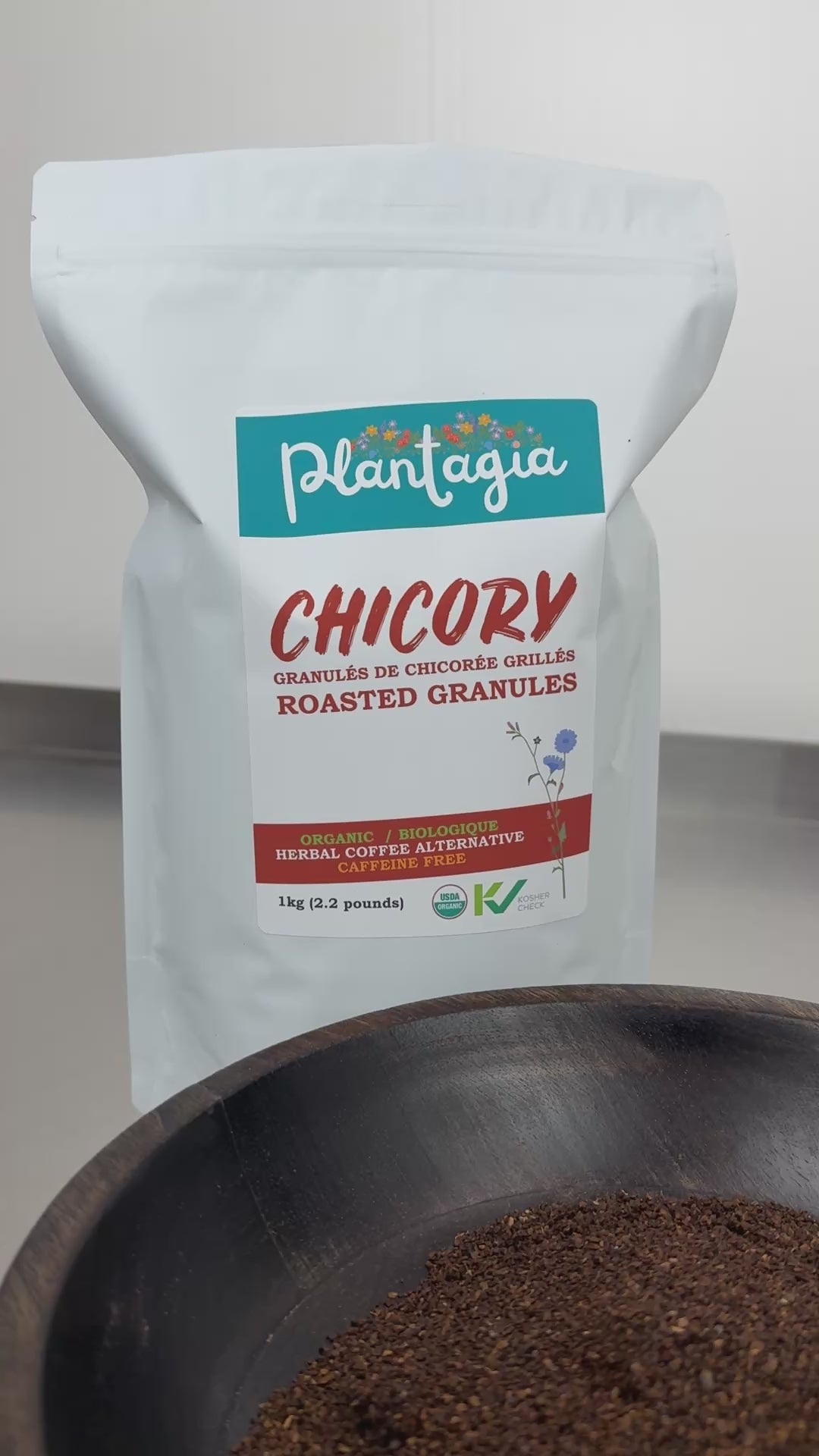 Chicory Root Roasted Granules Organic - 1kg (2.2lb)