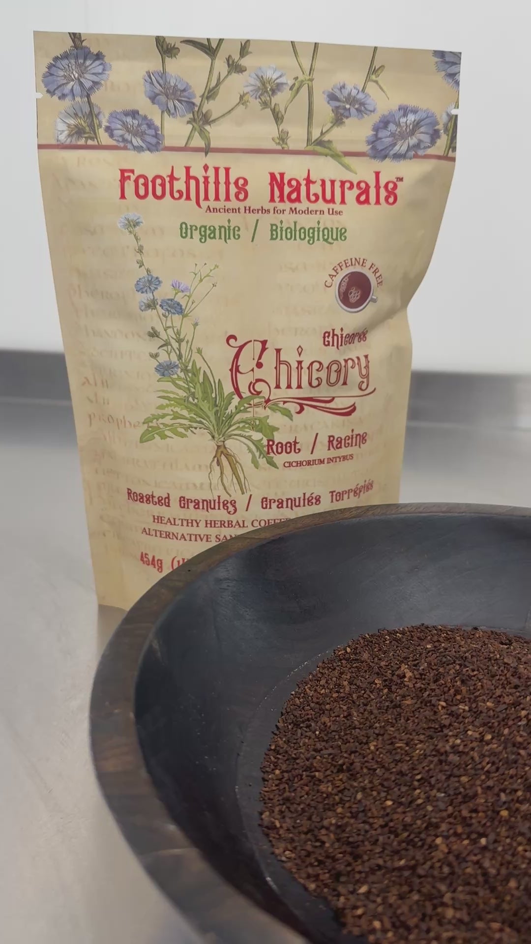 Chicory Root Roasted Granules Organic – Herbal Coffee Alternative, Caffeine-Free, Only 1 Ingredient