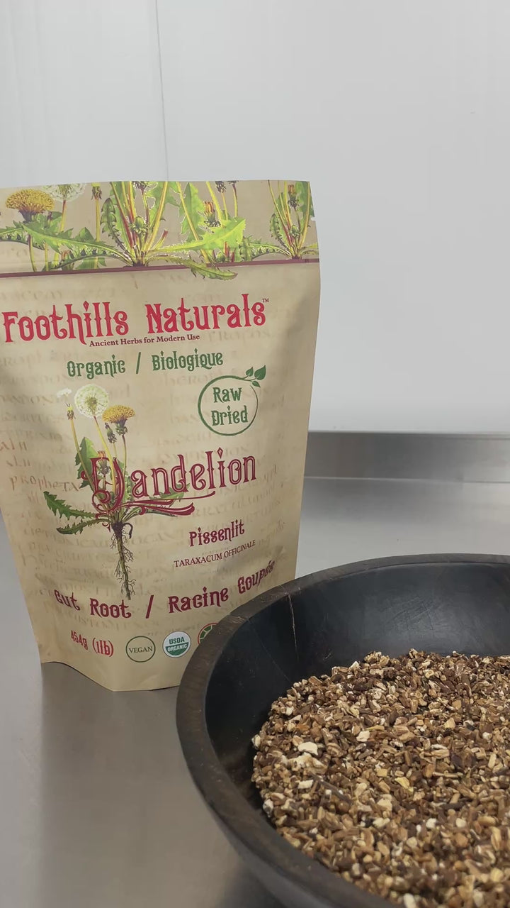 Dandelion Root Organic - Raw Dried, Cut