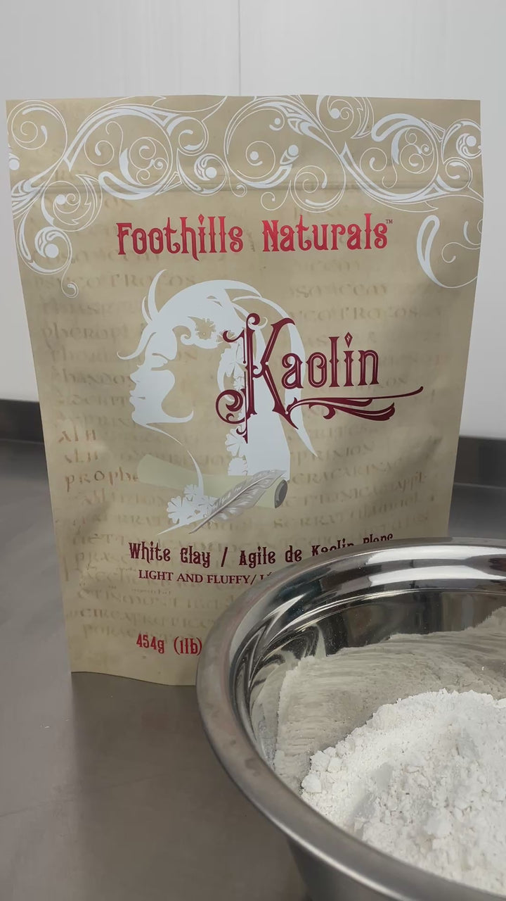 Kaolin White Clay Powder – 1 pound (454g) Light and Fluffy Texture, for Cosmetics, Hair Care products, Pottery, Paper Making, and Craft Projects